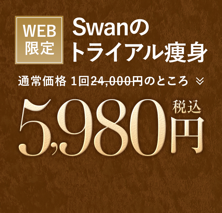 【Web限定】Swanのトライアル痩身　通常価格 1回24,000円のところ5,980円